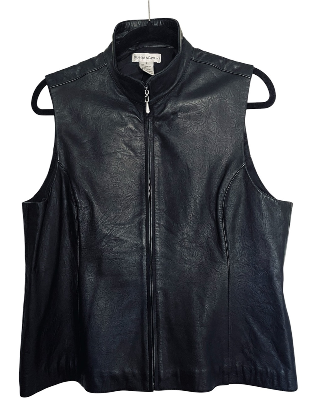 NWT Draper’s & Damon’s Size Large Black Leather Vest
